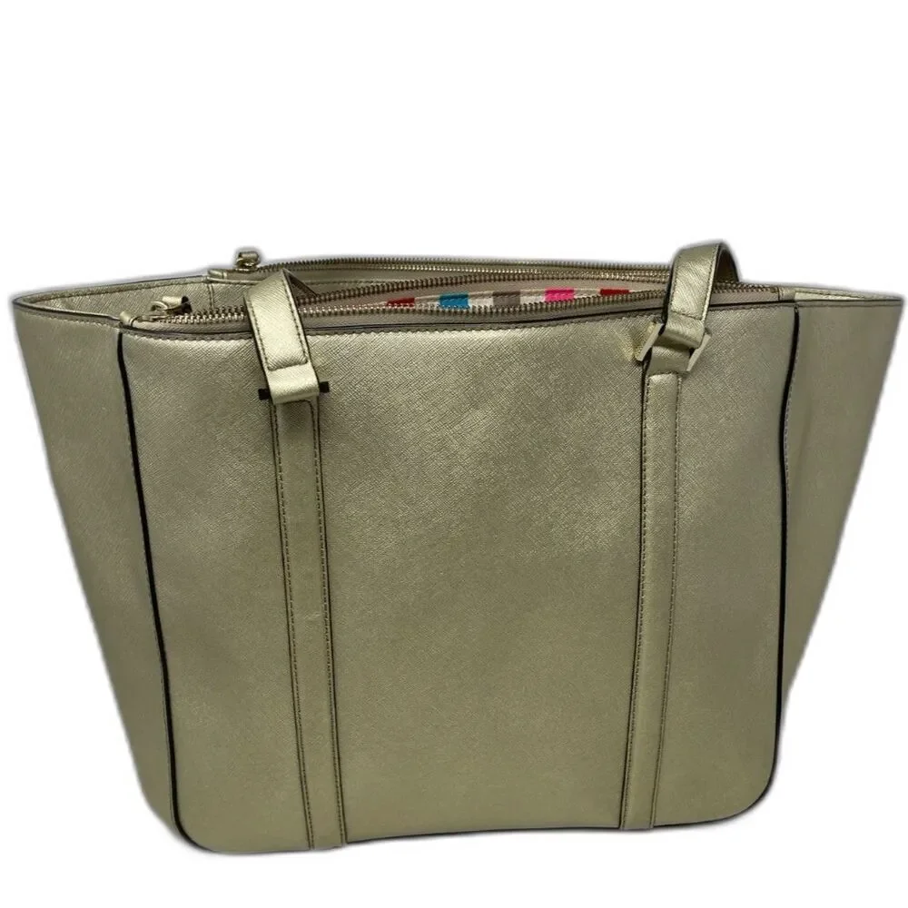 Kate Spade Newbury Lane Large Tote Handbag MSRP $325 Gold Saffiano Leather Bag